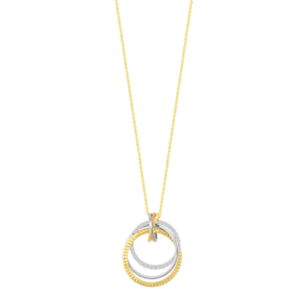 عقد ريفولف تريو من الذهب الأصفر، الوردي والأبيض عيار 18 قيراط مرصّع بالألماس