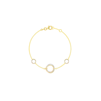 سوار ريفولف تريو من الذهب الأصفر، الوردي والأبيض عيار 18 قيراط مرصّع بالألماس