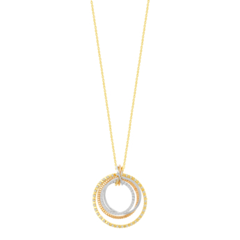 عقد ريفولف تريو من الذهب الأصفر، الوردي والأبيض عيار 18 قيراط مرصّع بالألماس