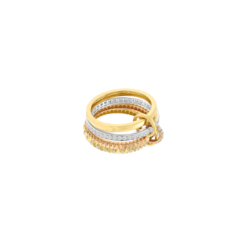 Revolve Trio 18K Yellow, Rose & White Gold Diamond Ring