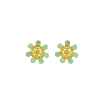 Rangoli 22K Yellow Gold Emerald Earrings
