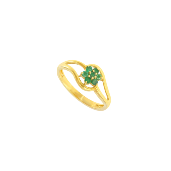 Rangoli 22K Yellow Gold Emerald Ring