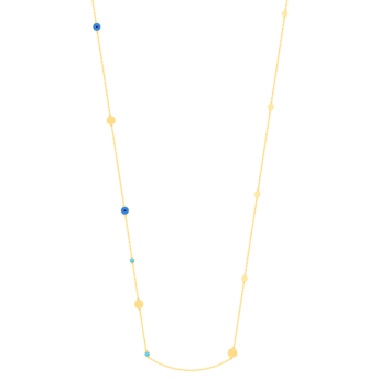 قلادة تاليسمان من الذهب الأصفر عيار 18 قيراطا الفيروز والمينا