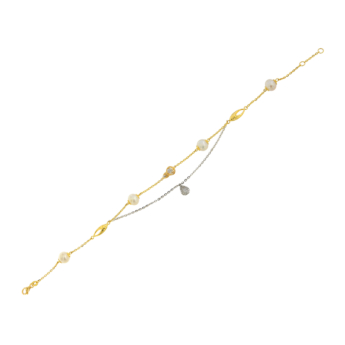 Kiku 18k Yellow & White Gold Anklet