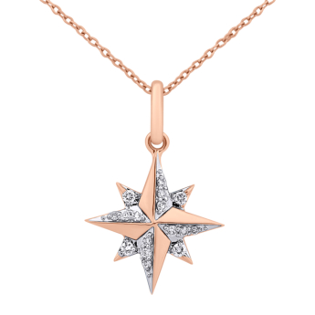 Youth North Star 18k Rose Gold Diamond Necklace
