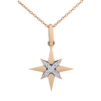 Youth North Star 18k Rose Gold Diamond Necklace