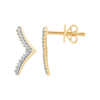 Youth Peak 18k Yellow Gold Diamond Earrings