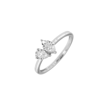 خاتم يوث يو آند آي من الذهب الأبيض عيار 18 قيراط والألماس