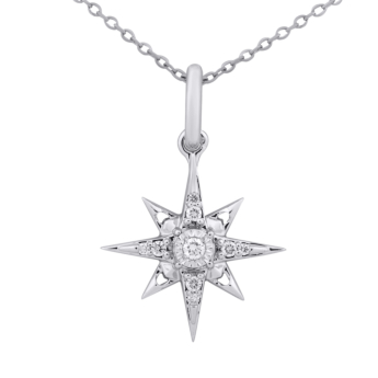 Youth North Star 18k White Gold Diamond Necklace
