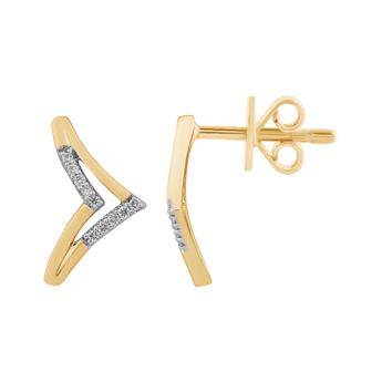 Youth Peak 18k Yellow Gold Diamond Earrings