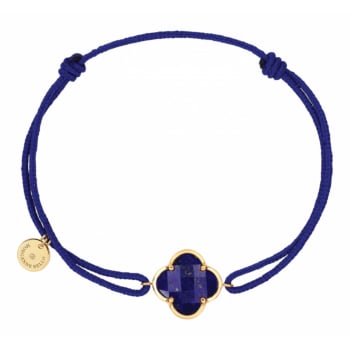 Lapis Lazuli Royal Blue Cord Yellow Gold Victoria Bracelet