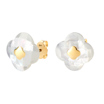 Mother Of Pearl Yellow Gold Victoria Studs