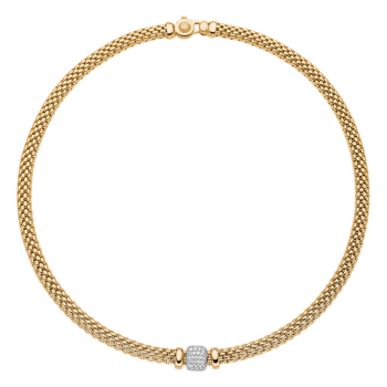 Fope Necklace with diamond pavè