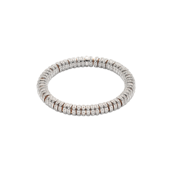 Flexible bracelet entirely made of 18 carat gold with diamond rondels.