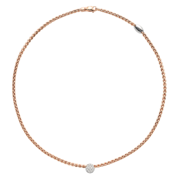 Fope Necklace with diamond pavè pendant