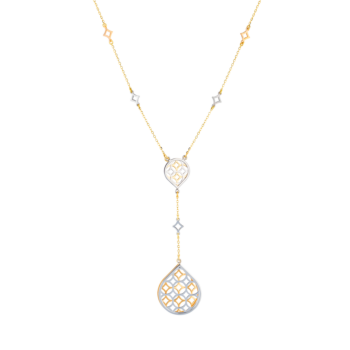 Al Qasr Drop-Shaped Necklace in 18K Rose and White Gold 