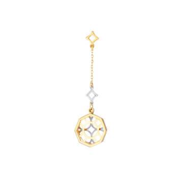 Al Qasr Al Jali (Octagonal-Shaped) Drop Earrings in 18K Rose and White Gold 