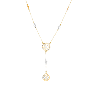 Al Qasr Al Jali (Octagonal/drop-Shaped) Necklace in 18K Rose and White Gold 
