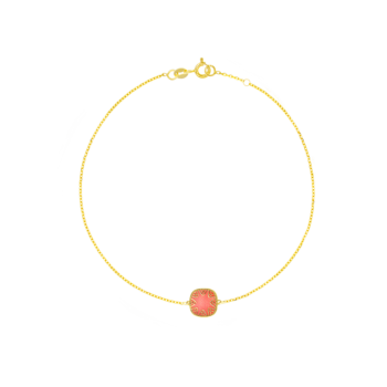 Amelia Sunrise Coloured Mother Of Pearl Bracelet in 18K Yellow Gold 