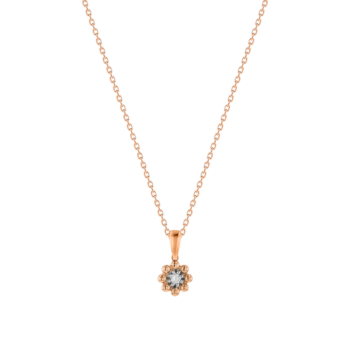 Children's Jewellery Ara Diamond Necklace Rose Gold Flower Eight Petals