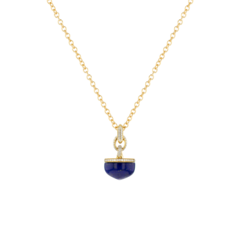 Dome Majesty Lapis Lazuli Diamond Necklace 