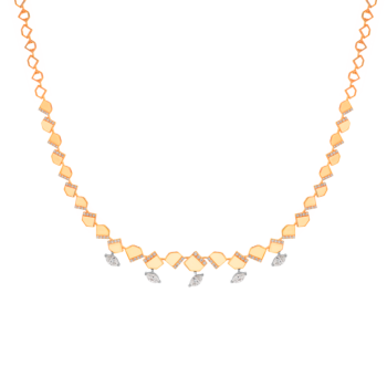 Glacial  Necklace in 18K Yellow Gold Studded  with   Diamonds