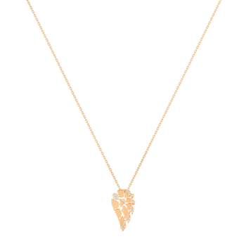 Glacial Pendant chain   in 18K Rose  Gold Studded Diamonds