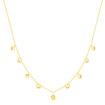 Glacial Necklace  in 18K Yellow  Gold Studded with Diamonds