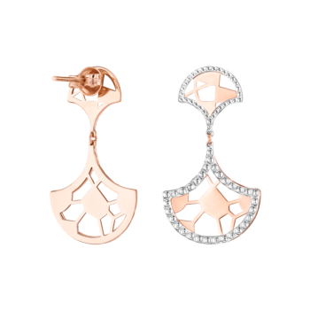 Jal Crystal Clear Water  18K Rose Gold Earrings