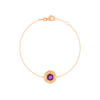 KANZI Bracelet in 18K Rose Gold and studded with Purple Amethyst.