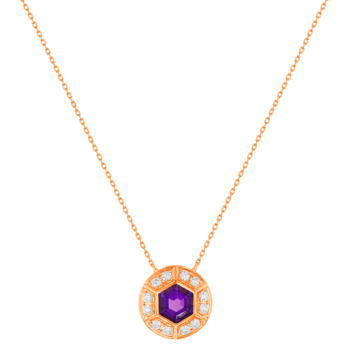 Kanzi Necklace in 18K Rose Gold and studded with Purple Amethyst