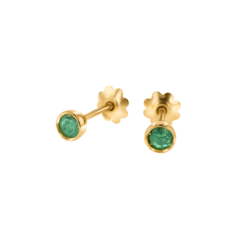 Children's Jewellery Ara Emerald May Birthstone Earrings              