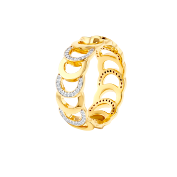 Revolve Diamond Ring Set in 18K yellow Gold