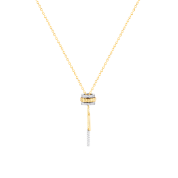Revolve Diamond Pendant Chain With Moving Mechanism with sliding chain set in 18K Yellow Gold
