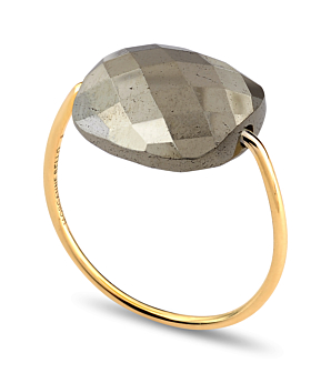 Morganne Bello Pyrite Cushion Yellow Gold Ring