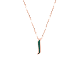 Alif Mosaic Malachite Necklace In 18K Rose Gold