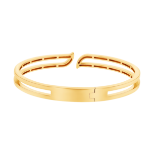 ALIF ETERNAL HALF PAVED DIAMOND BANGLE IN 18K YELLOW GOLD 