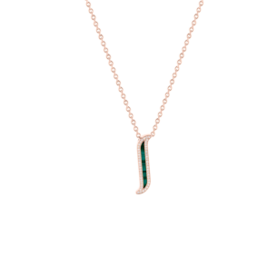 Alif Mosaic Malachite & Diamond Necklace In 18K Rose Gold