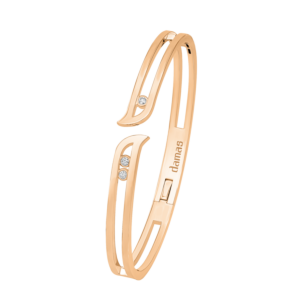 Alif Brilliance 18k Rose Gold and Diamond Bangle