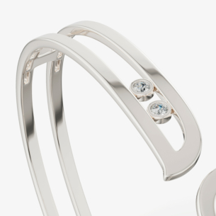 Alif Brilliance 18k White Gold and Diamond Bangle