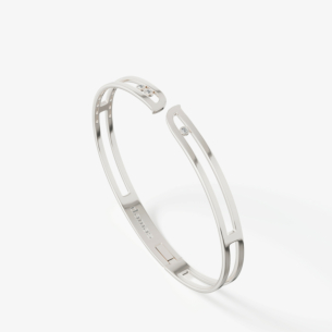 Alif Brilliance 18k White Gold and Diamond Bangle