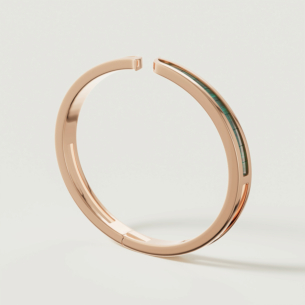 Alif Mosaic Malachite Bangle In 18K Rose Gold