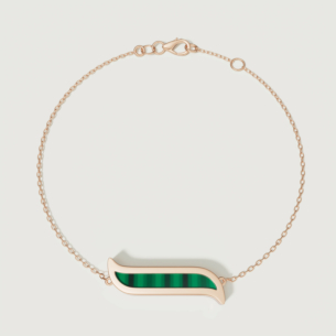Alif Mosaic Malachite Bracelet In 18K Rose Gold