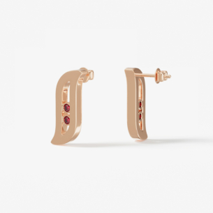 Alif Brilliance 18k Rose Gold and Ruby Earrings