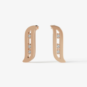 Alif Brilliance 18k Rose Gold and Diamond Earrings