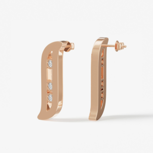 Alif Brilliance 18k Rose Gold and Diamond Earrings