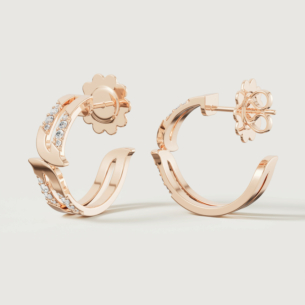 Alif Pave 18k Rose Gold Diamond Earrings