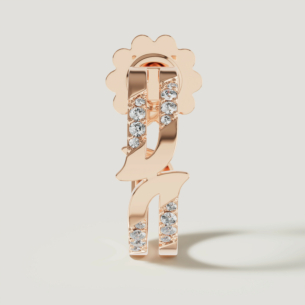 Alif Pave 18k Rose Gold Diamond Earrings