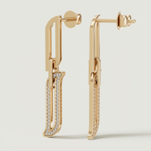 Alif Unity Drop Earrings 18K Yellow Gold & Diamond