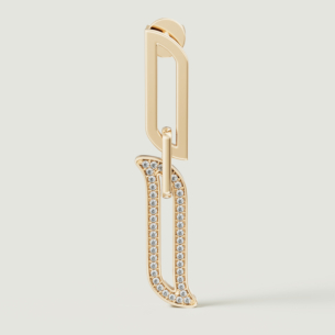 Alif Unity Drop Earrings 18K Yellow Gold & Diamond